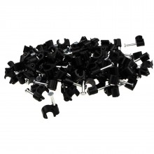 Black 100 x 5mm round cable clips secure fastenings cables 004501 