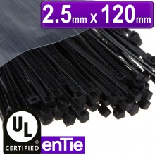 Black cable ties 25mm x 100mm nylon 66 ul approved 100 pack 004014 