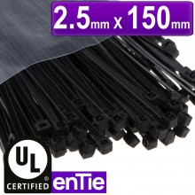 Black cable ties 25mm x 120mm nylon 66 ul approved 100 pack 009477 