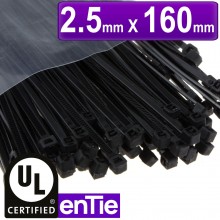 Black cable ties 25mm x 150mm nylon 66 ul approved 100 pack 009487 