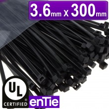 Black cable ties 36mm x 250mm nylon 66 ul approved 100 pack 010149 
