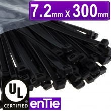 Black cable ties 450mm x 9mm nylon 66 ul approved 100 pack 009737 