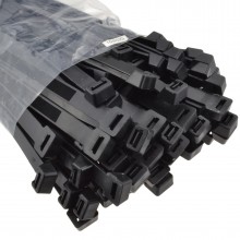 Black reusable cable ties 200mm x 7mm 8 inch pack of 100 005472 