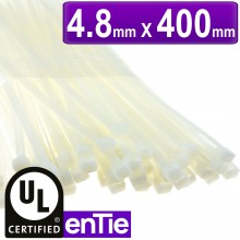Entie natural white cable ties 25mm x 100mm nylon 66 ul approved 100 pack 000837 
