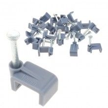 Grey 100 x secure cable clips for 1mm twin earth cables 5x8mm 004964 