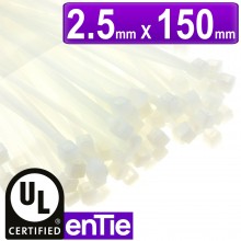 Natural white cable ties 25mm x 120mm nylon 66 ul approved 100 pack 009475 
