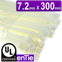 Natural white cable ties 48mm x 500mm nylon 66 ul approved 100 pack 009468 