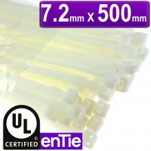 Natural white cable ties 72mm x 400mm nylon 66 ul approved 100 pack 010161 