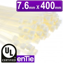 Natural white cable ties 76mm x 370mm nylon 66 ul approved 100 pack 006182 