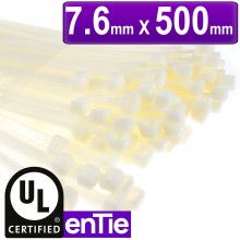 Natural white cable ties 76mm x 400mm nylon 66 ul approved 100 pack 009464 
