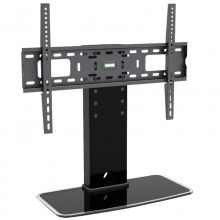 Universal pedestal swivel tilt tv stand glass for 32 to 55 inch tvs 009002 