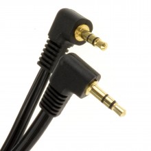 35mm dual right angle male jack to jack stereo audio cable 2m 006048 
