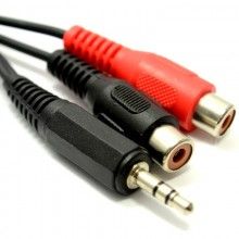 25mm right angle stereo jack to twin phono plugs ofc audio cable 1m 006616 