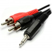 35mm mono jack to twin phono rca male plugs cable lead 1m 004520 