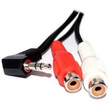 35mm right angle mono jack to twin phono rca male plugs cable lead 2m 005996 