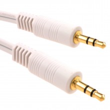 35mm stereo jack plug to 35mm stereo jack plug cable white 1m 007573 