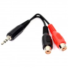 35mm stereo jack to 2 rca phono plugs audio lead shielded cable gold 10m 010394 