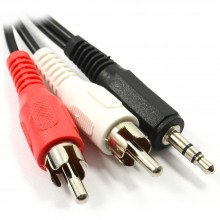 35mm stereo jack to twin phono rca sockets adapter cable 001370 