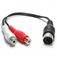 5 pin din 180 degree to 4 x rca phono female sockets red cable 12m 008858 