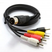 5 pin male din plug to 4 x rca phono male plugs audio cable 12m 006109 
