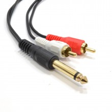 635mm mono jack plug to phono rca plugs screened audio cable 2m 006955 