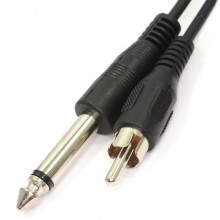 635mm mono jack plug to rca male plug right angle audio cable 1m 006121 