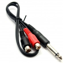 635mm mono jack plug to rca phono plug cable nickel connectors 3m 006965 