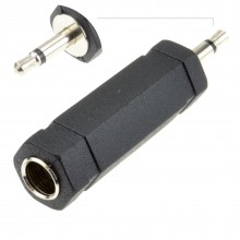 635mm mono jack socket to 35mm mono jack plug audio adapter gold 006028 