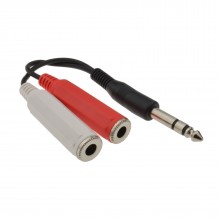 635mm stereo jack plug to twin 635mm mono sockets 15cm 003541 