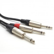 635mm stereo jack plug to twin 635mm mono jack plugs splitter 6m 004359 