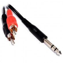635mm stereo jack plug to aux rca phono plugs ofc audio cable 3m 007396 