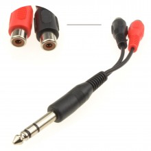 635mm stereo jack plug to twin phono sockets adapter cable 50cm 003482 