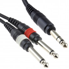 635mm stereo jack plug to twin mono 635mm jacks audio cable 6m 005933 