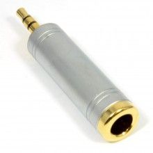 635mm stereo socket to 35mm stereo male jack metal gold adapter 007542 