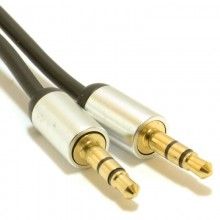 Aluminium pro 35mm jack to jack stereo audio cable lead gold 05m 007511 