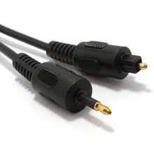 Black audio cable toslink plug to mini toslink optical 35mm jack 05m 007247 