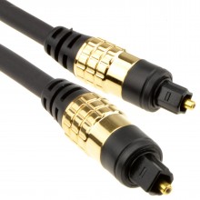 Black gold tos link toslink optical digital audio cable 6mm lead 1m 002068 