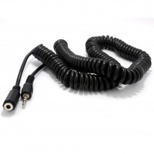 Coiled 35mm stereo jack to socket headphone extension cable lead 4m 002101 