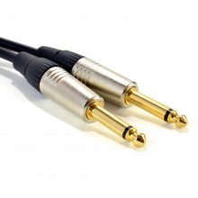 Gold mono 635mm jack plugs guitar amp instrument low noise cable lead 2m 007927 