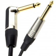 Gold right angle mono jack 635mm guitar amp low noise cable lead 10m 010321 