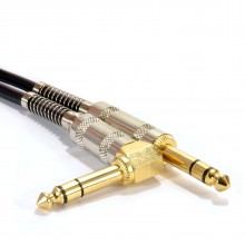 Gold right angle mono jack 635mm guitar amp low noise cable lead 8m 010320 