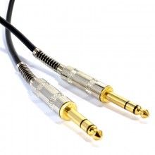 Gold right angle trs stereo balanced jack 635mm plugs cable lead 6m 007925 