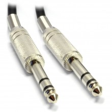 High quality stereo jack 635mm metal plug to plug cable lead black 1m 007382 
