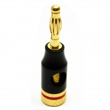 High quality gold 4mm banana plug for speaker cable colour coded red 002270 