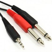 Headset with mic converter cable 4 pole 35mm socket to 2x 35mm plugs 007636 