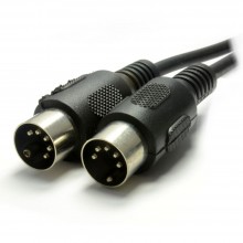 Midi 5 pin din plug to 5 pin din plug cable 2m black 007169 