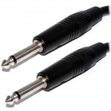 Nickel mono 635mm jack plug to 635mm jack plug male to male black 3m 002420 