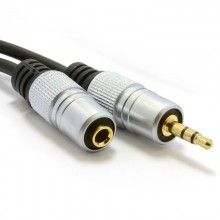 Pro audio metal 35mm jack stereo headphone extension cable 05m 50cm 007270 