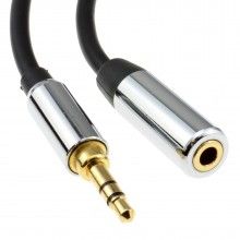 Pro metal black 35mm stereo jack headphone extension cable 2m 006924 