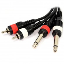 Pulse 2 x 635mm mono plugs to phono plugs ofc cable 15m 001849 